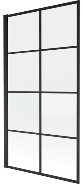 Mexen Alex jednokrilni paravan za kadu 70 x 140 cm, crna rešetka fix - 893-070-000-70-77