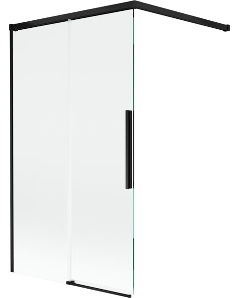 Mexen Rox klizna pregrada za kadu s 2 klizna krila 100 x 150 cm, prozirna, crna - 8C9-100-003-70-00