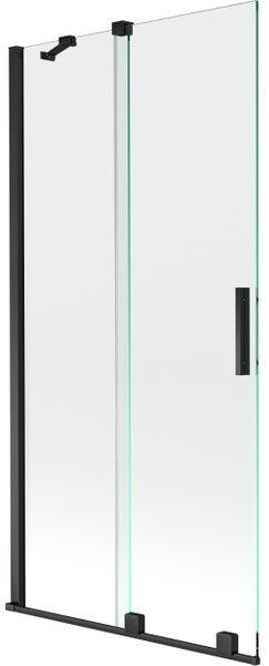 Mexen Velar djelomična tuš vrata 2-krilna klizna 90 x 150 cm, prozirna, crna - 896-090-000-01-70