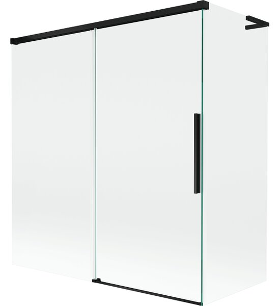 Mexen Rox L klizna stijena za kadu, dvokrilna klizna 150 + 70 x 150 cm, prozirna, crna - 8C9L-150-070-70-00