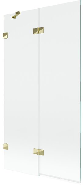 Mexen Lunar dvokrilni lijevi tuš zaslon 100 x 150 cm, proziran, zlatni - 897-100-100-50-00-L