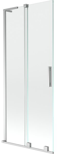 Mexen Velar L klizni paravan za kadu 2-krilni, klizni 80 x 150 cm, proziran, krom - 896-080-003-01-01