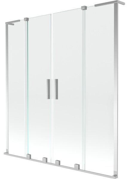 Mexen Velar L Duo klizni paravan za kadu s 2 klizna krila 140 x 150 cm, transparentan, krom - 896-140-003-02-01