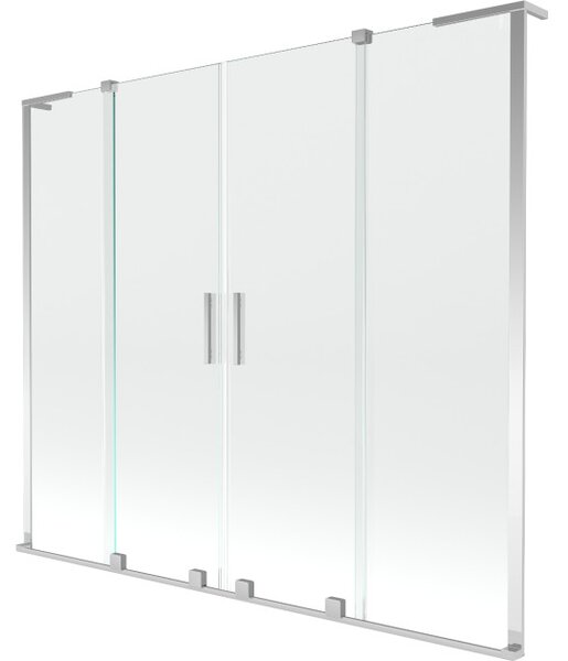 Mexen Velar L Duo klizni paravan za kadu 2-krilni klizni 180 x 150 cm, proziran, krom - 896-180-003-02-01