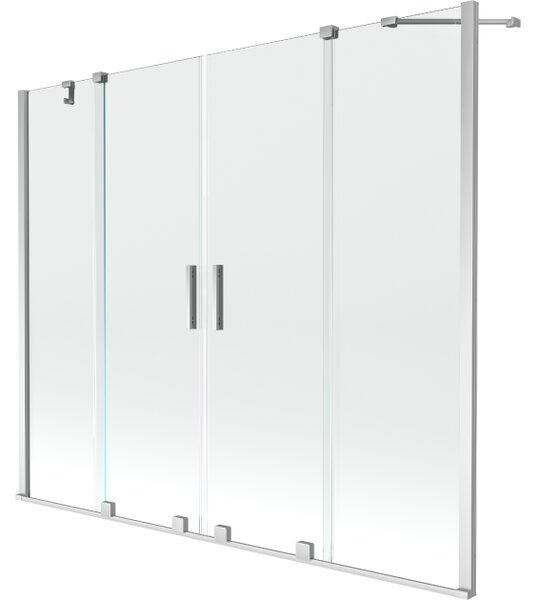 Mexen Velar Duo paravan za kadu s 2 krila, klizni, 190 x 150 cm, prozirno, krom - 896-190-000-02-01