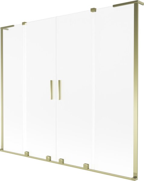 Mexen Velar L Duo klizni paravan za kadu 2-krilni klizni 200 x 150 cm, matirano, zlatno - 896-200-003-32-50