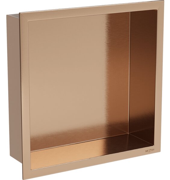 Mexen X-Wall-R nišna polica s prirubnicom 30 x 30 cm, brušeni bakar - 19C0303010