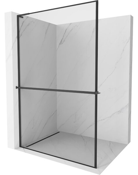 Mexen Kioto+ L tuš zid s policom Walk-in 60 x 200 cm, crni okvir, crni - 800-060-123-70-70