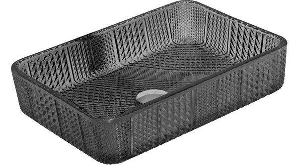 Mexen Akra stakleni nadgradni umivaonik 46 x 33 cm, crni - 24024670