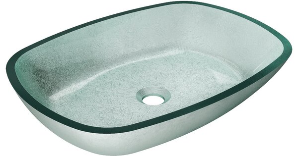 Mexen Araks stakleni nadgradni umivaonik 54 x 39 cm, srebrna - 24155411