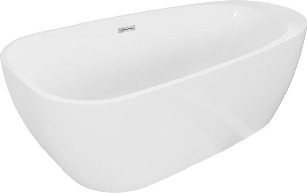 Mexen Giada samostojeća kada 170 x 90 cm, bijeli sjaj, preljev krom - 52741709000-01