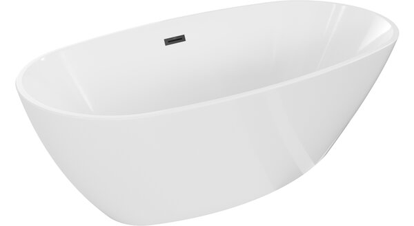 Mexen Eris samostojeća kada 180 x 80 cm, bijela, crni preljev - 53441808000-70