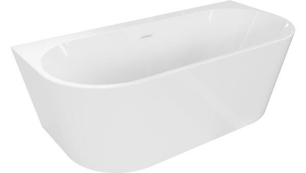 Mexen Oval+ samostojeća kada uz zid 170 x 80 cm, bijela, bijeli preljev - 52681708000-20