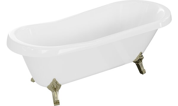 Mexen Retro samostojeća kada 170 x 75 cm, bijela, zlatne noge - 53251707500-50