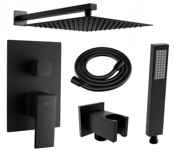 Mexen Uno DR02 ugradbeni tuš set, crni - 71435DR02-70