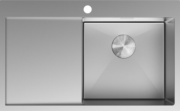 Mexen Exar čelični sudoper s 1 odjeljkom s ocjednom pločom, desni 780 x 480 mm, inox - 6434781010P-01