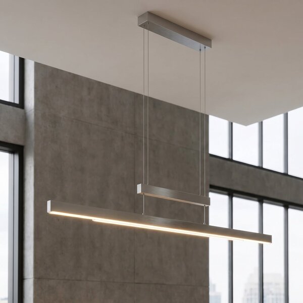 Trio Lighting Trajan LED viseća svjetiljka, 2700-5000K, mat nikal, prigušiva, Sivo, Dnevni boravak/blagovaonica, Metal