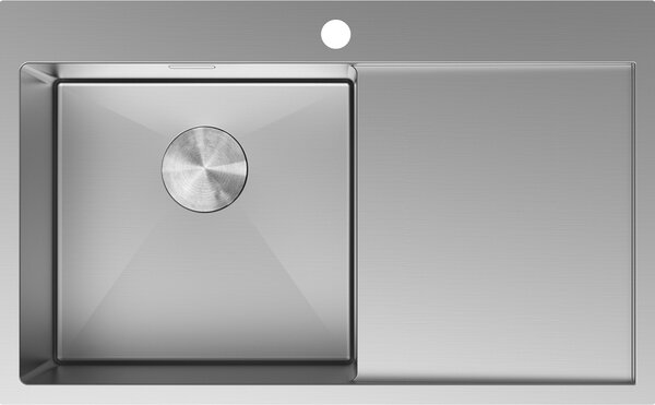 Mexen Exar čelični sudoper s jednom komorom i ocjeđivačem, lijevi 780 x 480 mm, inox - 6433781010L-01