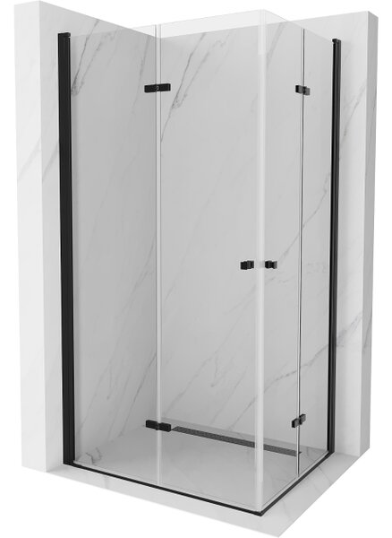 Mexen Lima Duo sklopiva tuš kabina 80 x 70 cm, prozirna, crna - 856-080-070-70-00-02