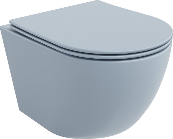 Mexen Lena WC školjka Rimless s mekanim, tankim Duroplast sjedalom, sivo-plavo mat - 30224069
