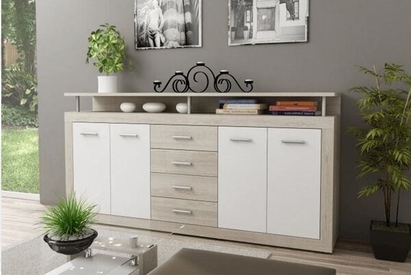 Komoda Jachim Julos New hrast sonoma + bijela