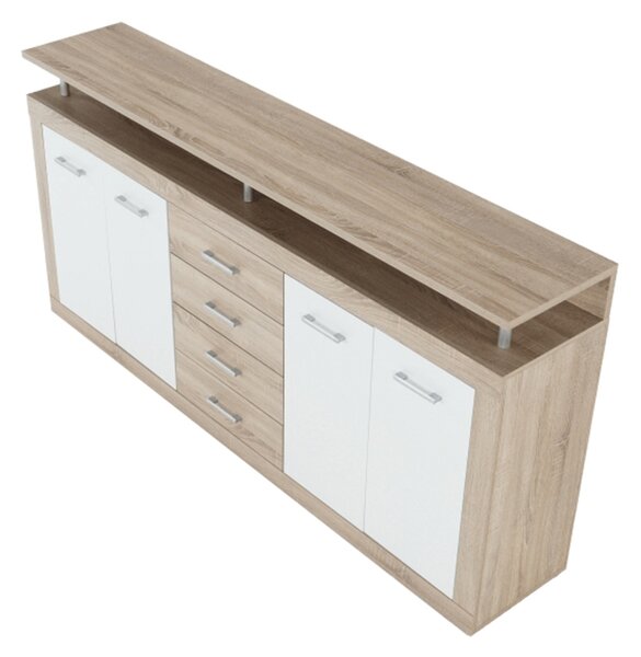 Komoda Jachim Julos New hrast sonoma + bijela