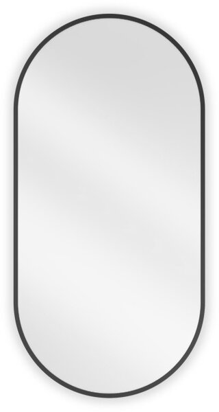 Mexen Loft ovalno kupaonsko ogledalo 90 x 45 cm, crni okvir - 9851-090-045-000-70