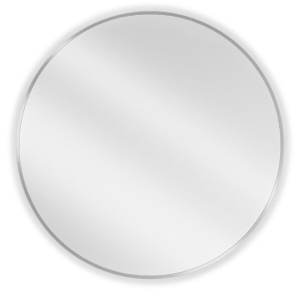 Mexen Loft okruglo kupaonsko ogledalo 80 cm, inox okvir - 9850-080-080-000-10