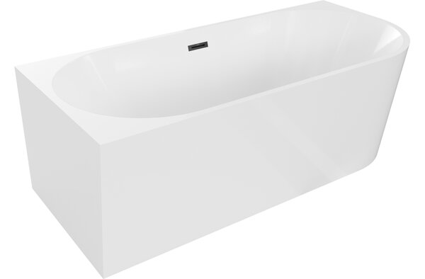 Mexen Mia samostojeća kutna kada lijeva 150 x 75 cm, bijela, preljev crni - 52691507500L-70