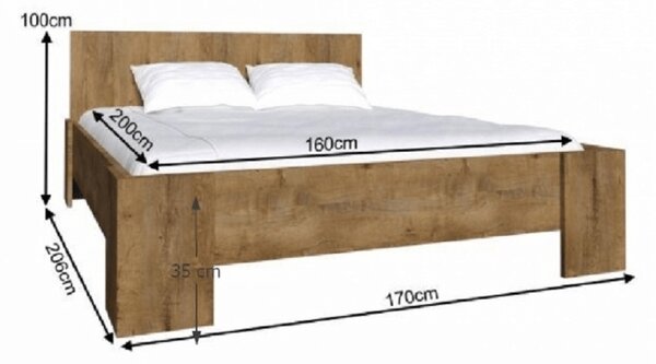 Bračni krevet 160 cm Modestus L1 (S podnicom)