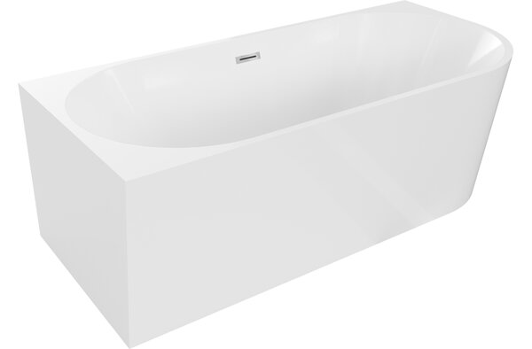 Mexen Mia samostojeća kutna lijeva kada 140 x 75 cm, bijela, preljev krom - 52691407500L-01