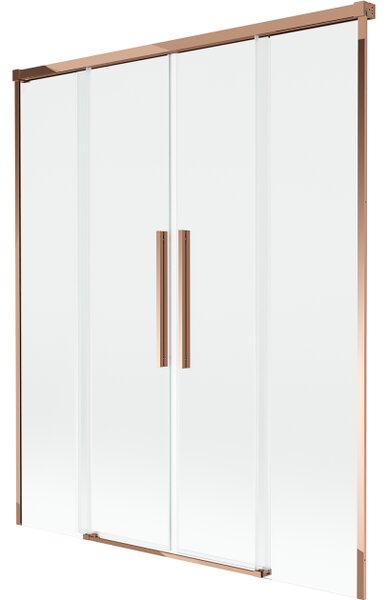 Mexen Rox klizni paravan za kadu sa dva krila 160 x 150 cm, prozirni, ružičasto zlato - 8C9-160-002-60-00