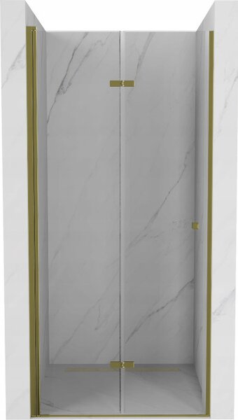 Mexen Lima preklopna tuš vrata 80 cm, prozirna, zlatna - 856-080-000-50-00