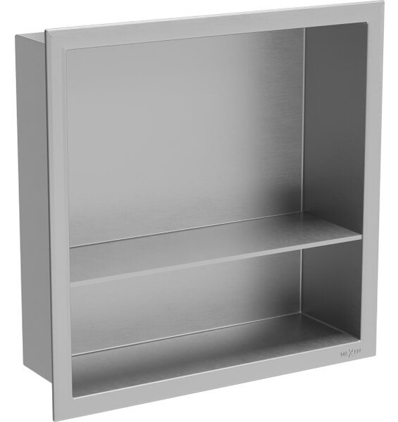 Mexen X-Wall-R nišna polica s obrubom i policom 30 x 30 cm, inox - 1910303010S