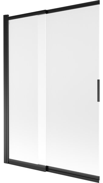 Mexen Fox klizni paravan za kadu s dva krila 120 x 150 cm, matirano staklo, crna boja - 891-120-002-70-30