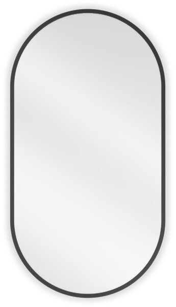 Mexen Loft ovalno kupaonsko ogledalo 75 x 40 cm, crni okvir - 9851-075-040-000-70