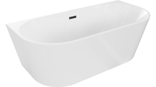 Mexen Oval slobodno stojeća ovalna kada 180 x 80 cm, bijela, crni preljev - 52671808000-70