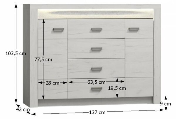 Zondo.hr Komoda Inneas 07 (jasen bijeli) . 788429