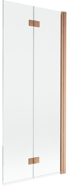 Mexen Mist dvokrilni paravan za kadu desni 80 x 150 cm, proziran, brušeni bakar - 8A9-080-002-65-00-P