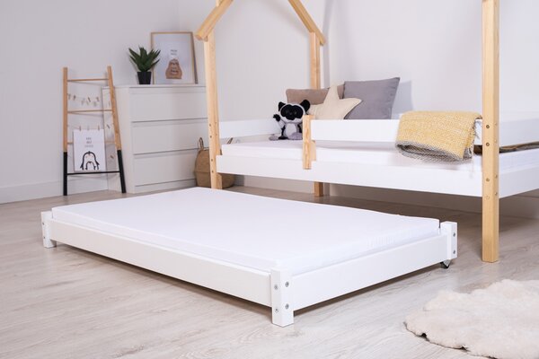 Pomoćni ležaj Vario na razvlačenje sa pjenastim madracem - bijeli White plus Mattress 160x80 cm bijela dodatni krevet - uvlačiva + madrac