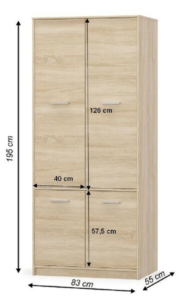 Zondo.hr Ormar za garderobu Thornham 4D . 808516