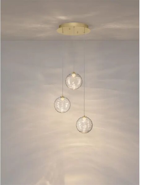 BLAZIK LED LUSTER 3X ZLATNA/STAKLO 12W IP20 3000K TRIAC PRIGUŠLJIVA NL9214162