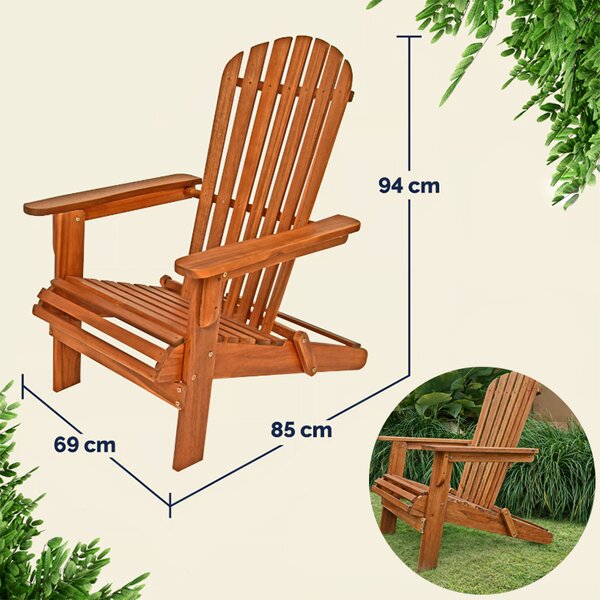 Vrtne sklopive ležaljke od akacije Adirondack - set od 2 komada