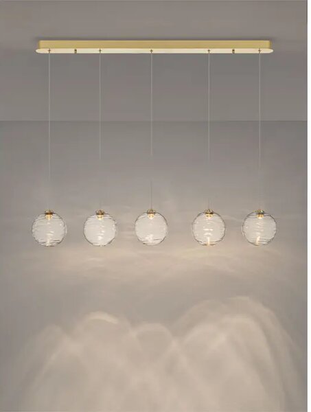 BLAZIK LED LUSTER 5X ZLATNA/STAKLO 20W IP20 3000K TRIAC PRIGUŠLJIVA NL9214166
