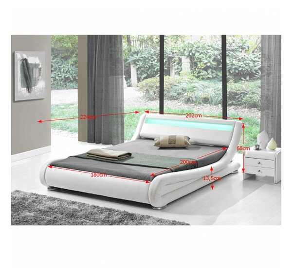 Bračni krevet 180 cm Fanil (S podnicom i LED)