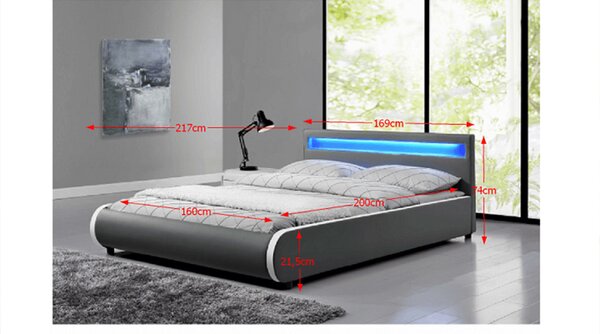Zondo.hr Bračni krevet 160 cm Krunt (S podnicom i rasvjetom) . 808740