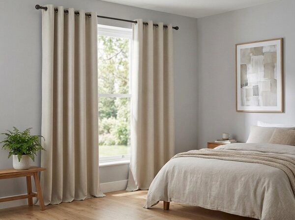 Bijelo-krem zavjesa OXFORD 140x250 cm Sistem za vješanje: Metalni prstenovi