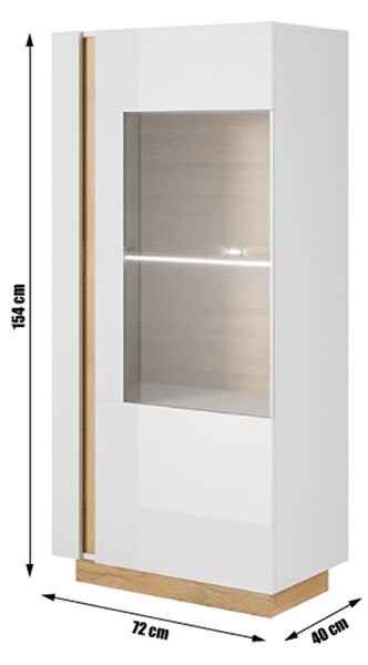 Vitrina Cethos Tip 72 (bijela + hrast grandson)