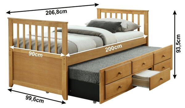 Zondo.hr Jednostruki krevet 90 cm Ahlan (hrast) (S podnicom) . 1002458