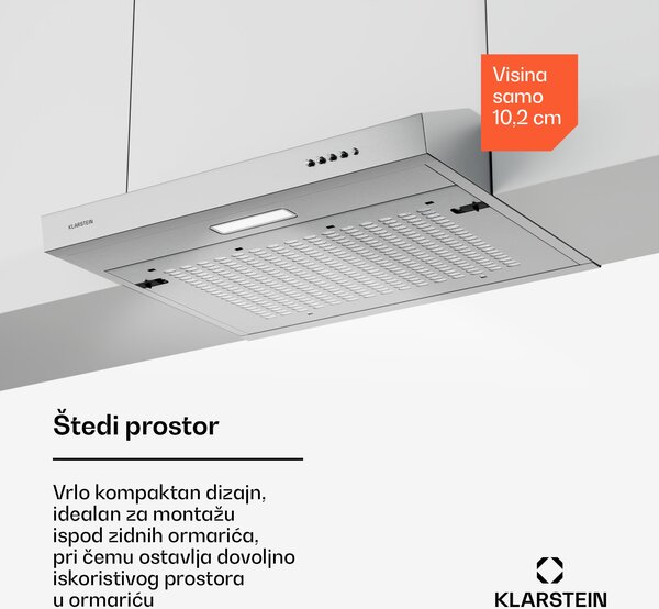 Klarstein SlimVent 60 Silver kuhinjska napa